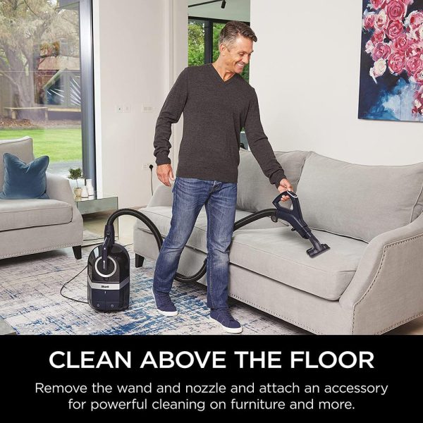 Shark CZ351 Pet Canister Vacuum, Corded with Self-Cleaning Brushroll, Navy Silver Discount