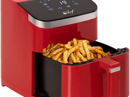 Deco Chef 5.8QT Air Fryer, Digital Touch Controls, 8 Smart Cooking Programs, Recipes, Red Online Hot Sale