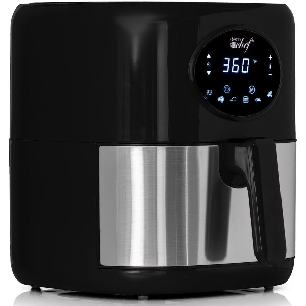 Deco Chef 3.7QT Digital Air Fryer, 6 Cooking Presets, Black + Deco Chef 16-Piece Knife Set Online Sale