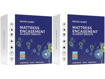 Protect-A-Bed AllerZip Smooth Waterproof Mattress Protector, Queen 13  (2-Pack) Online