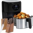 Deco Chef 3.7QT Digital Air Fryer, 6 Cooking Presets, Black + Deco Chef 16-Piece Knife Set Online Sale