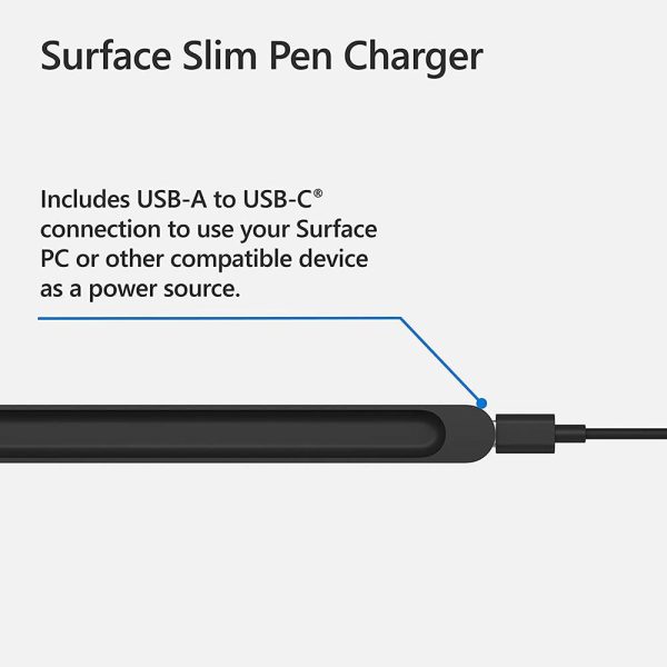 Microsoft Surface Slim Pen 2 Charger, Black (8X2-00001) - Open Box For Discount