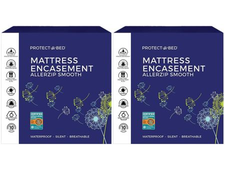 Protect-A-Bed AllerZip Smooth Waterproof Mattress Protector, King 13  (2-Pack) Cheap