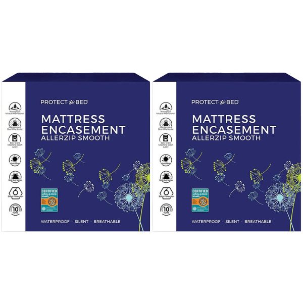 Protect-A-Bed AllerZip Smooth Waterproof Mattress Protector, King 13  (2-Pack) Cheap