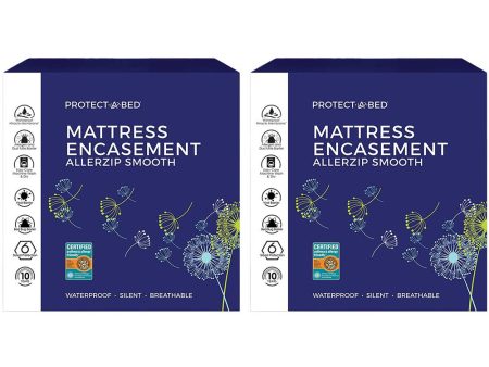 Protect-A-Bed AllerZip Smooth Waterproof Mattress Protector, Full (2-Pack) Cheap