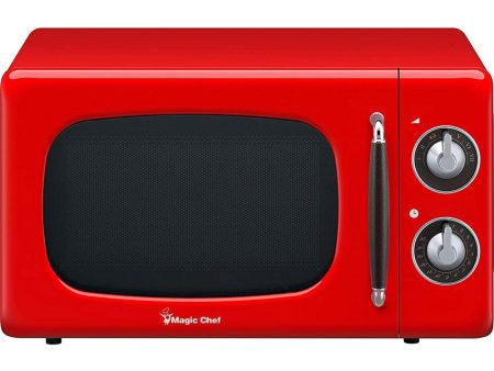 Magic Chef 0.7 Cu Ft 700 Watt Retro Countertop Microwave - MCD770CB (Red) Online Sale