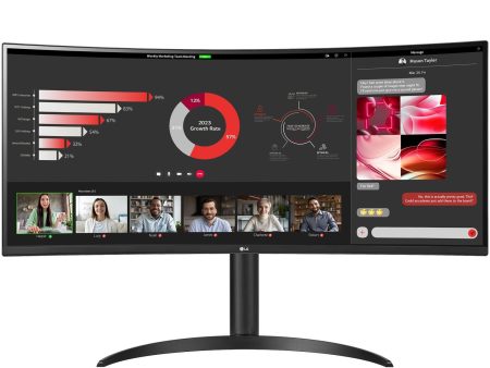 LG 34WR55QC-B 34  Curved UltraWide WQHD HDR 10 100Hz Monitor - Refurbished Hot on Sale